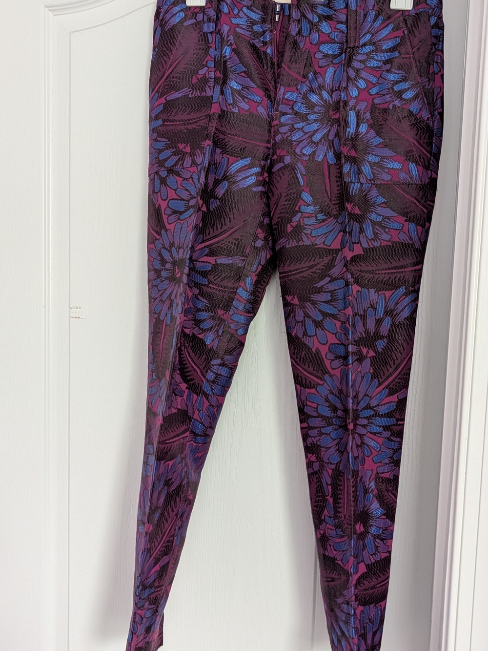 Floral Stretch Crop Pants - Purple/Blue - Picture 11 of 11